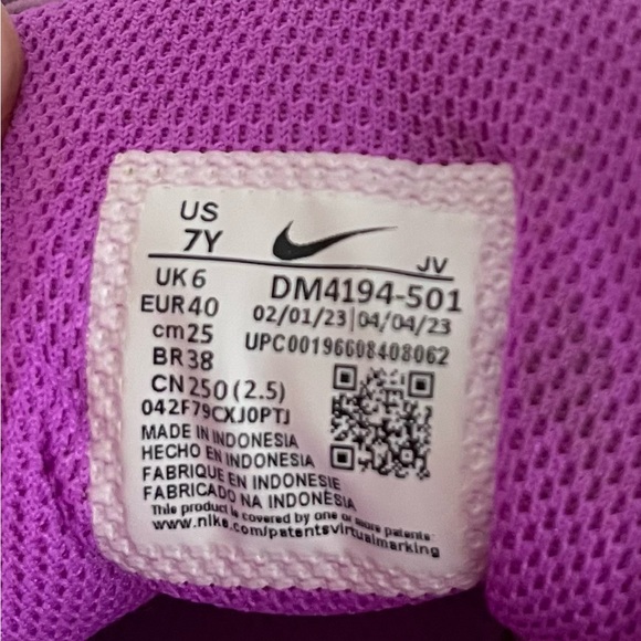 Nike Downshifter 12 Rush Fuchsia Purple 7Y / Women’s 8.5 - Picture 8 of 8